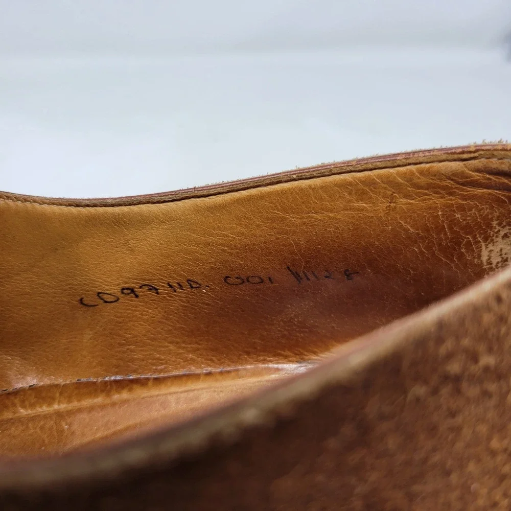 Ralph Lauren Brown Suede Single Monk Strap Men Made in England Dress Shoes Sz 11